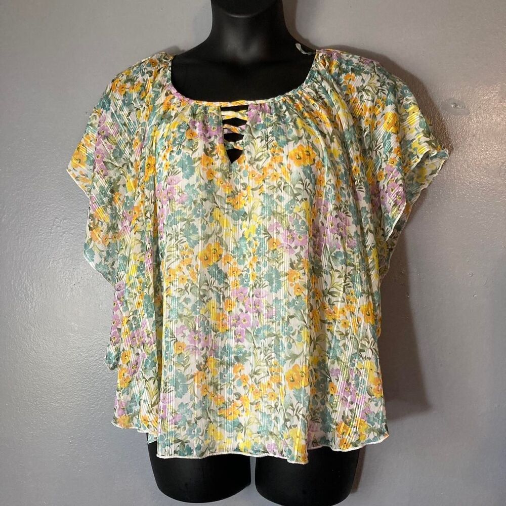 Cato Women's Yellow and Purple Blouse